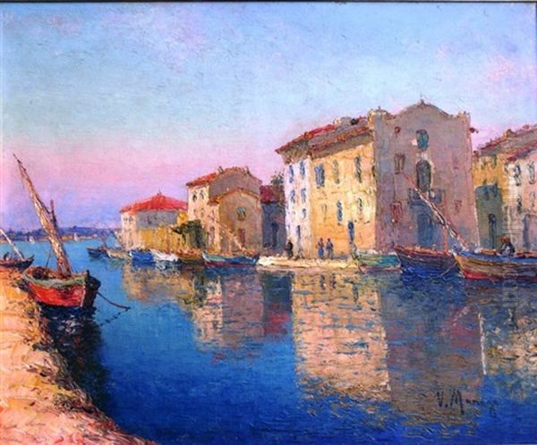 Vue Du Port De Martigues Oil Painting by Vincent Manago