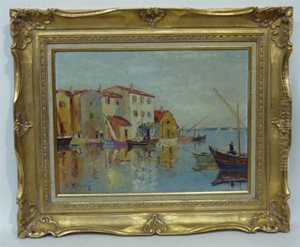 Village De Pecheurs Oil Painting by Vincent Manago