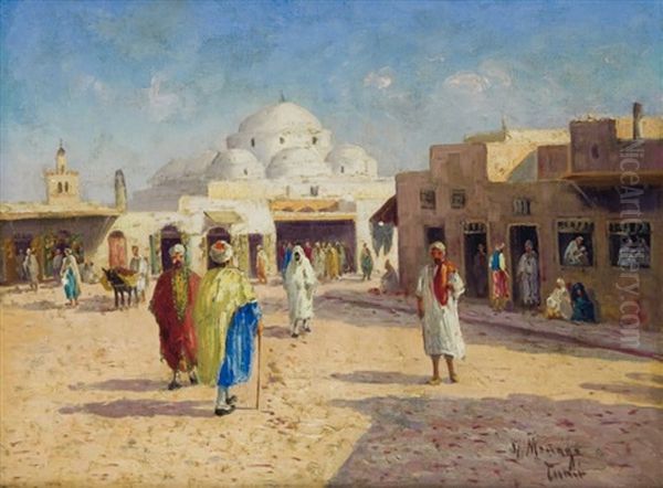 Mosquee De Sidi Marhez A Tunis Oil Painting by Vincent Manago