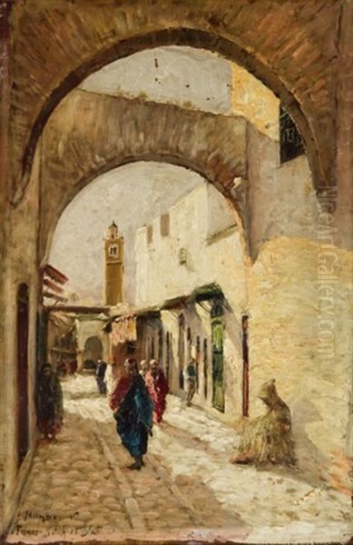 Souk El Blat, Tunis Oil Painting by Vincent Manago