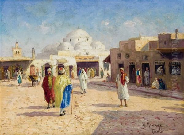 Mosquee Sidi Marhez, Tunis Oil Painting by Vincent Manago