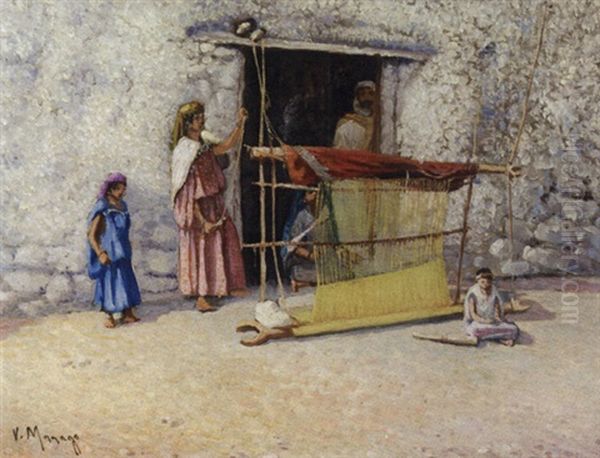 Tissage Dans Le Sud Oil Painting by Vincent Manago