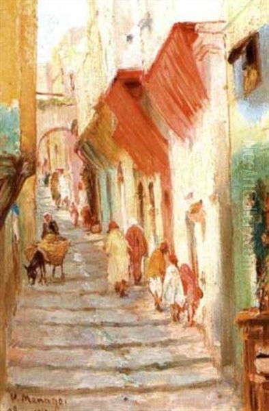 Escaliers Dans La Casbah D'alger Oil Painting by Vincent Manago