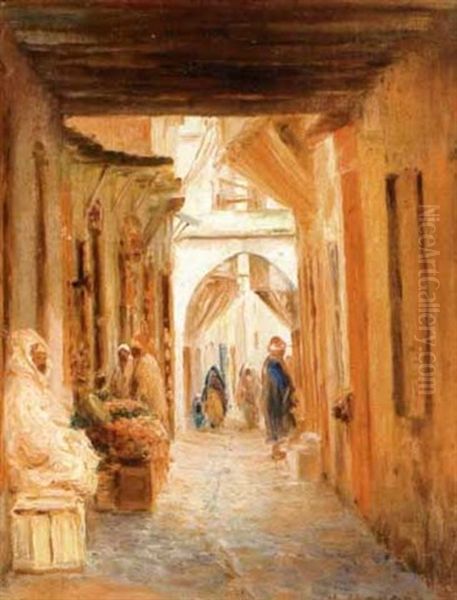 Ruelle Animee Dans La Casbah D'alger Oil Painting by Vincent Manago