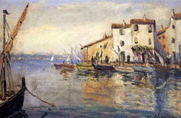 Port De Peche Oil Painting by Vincent Manago