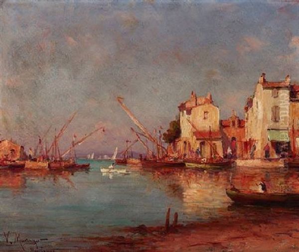 Im Hafen Von Martigues Oil Painting by Vincent Manago