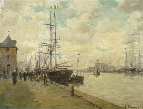 Vue D'un Port Oil Painting by Vincent Manago