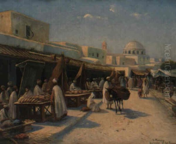 Kairouan, La Rue Saussier Oil Painting by Vincent Manago