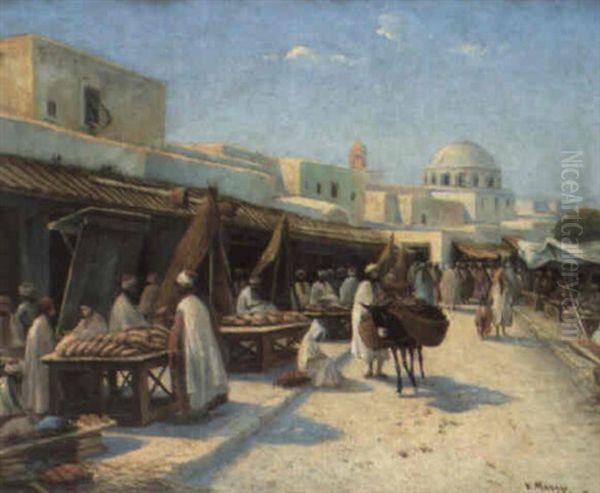 Kairouan, La Rue Saussier Oil Painting by Vincent Manago