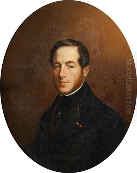 Portrait D'homme (peut Etre Le Marquis De La Tour Balleroy) Oil Painting by Horace De Manara