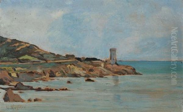 Veduta Torre Di Livorno Oil Painting by Ugo Manaresi