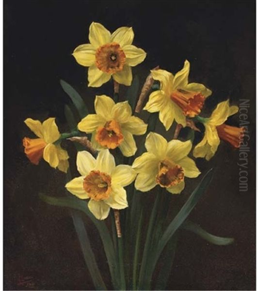 Daffodils Oil Painting by Lucien Manceau