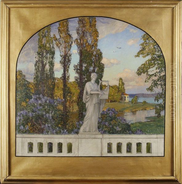 Balustraden Oil Painting by Alfred Bergstrom