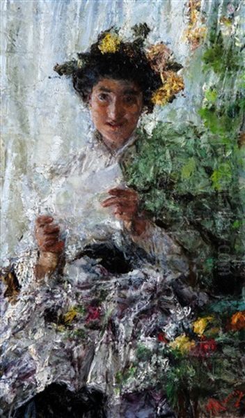 Madame Butterfly Oil Painting by Antonio Mancini