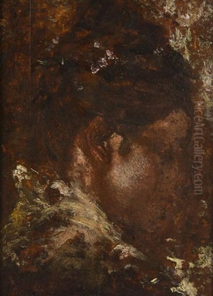 Study Of Eleanora Duse Oil Painting by Antonio Mancini