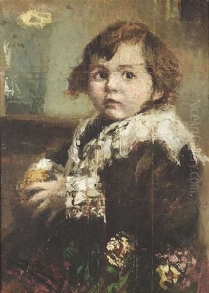 Bildnis Eines Knaben Oil Painting by Antonio Mancini