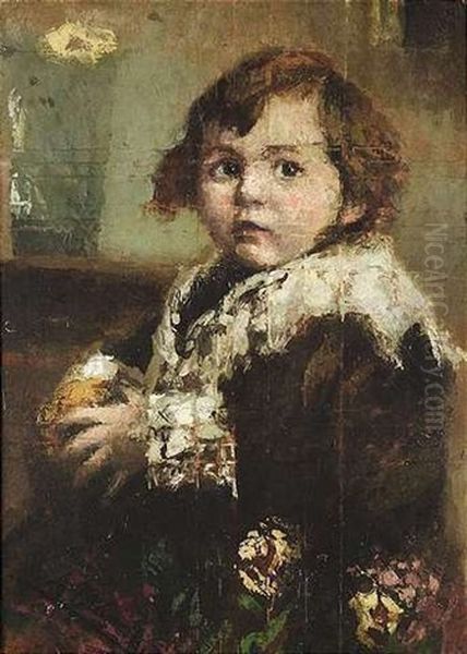 Bildnis Eines Knaben Oil Painting by Antonio Mancini