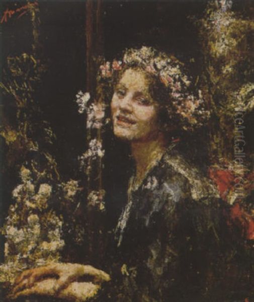 Primavera Oil Painting by Antonio Mancini