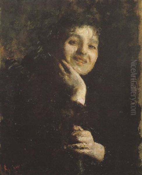 L'anello D'oro Oil Painting by Antonio Mancini