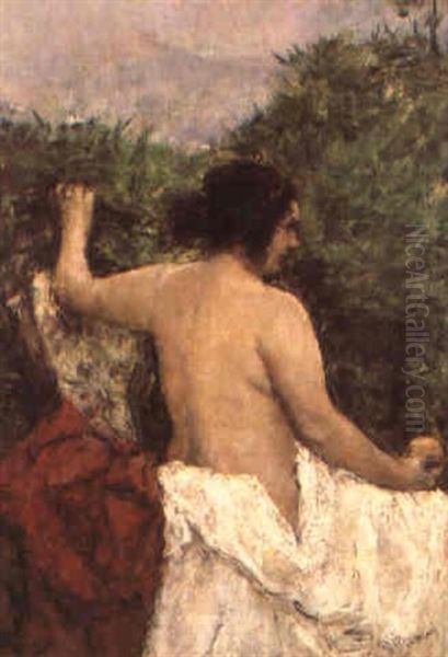 Nudo Oil Painting by Antonio Mancini