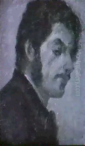 Portrait Eines Mannes Im Profil Oil Painting by Antonio Mancini