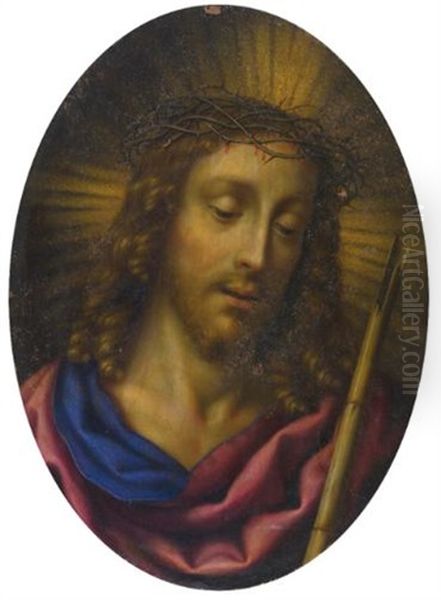 Ecce Homo (after Carlo Dolci) Oil Painting by Bartolommeo Mancini