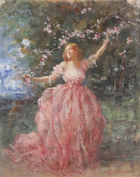 Fanciulla Nel Giardino Oil Painting by Francesco Longo Mancini