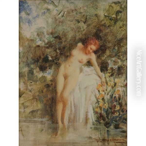 Nudo Femminile Oil Painting by Francesco Longo Mancini