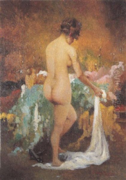 Dopo Il Bagno Oil Painting by Francesco Longo Mancini