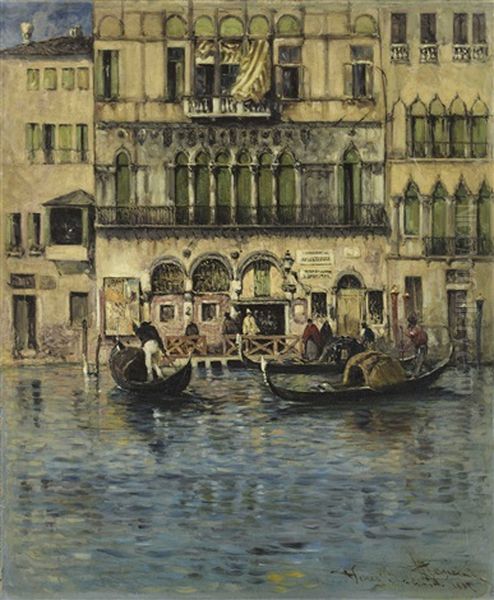 The Grand Canal Oil Painting by Francesco Mancini