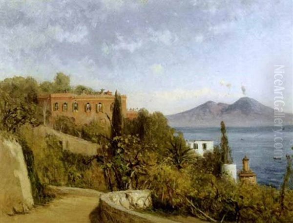 Napoli, Strada A Posillipo Oil Painting by Francesco Mancini