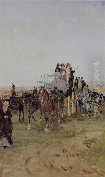 Passeggiata In Carrozza Oil Painting by Francesco Mancini