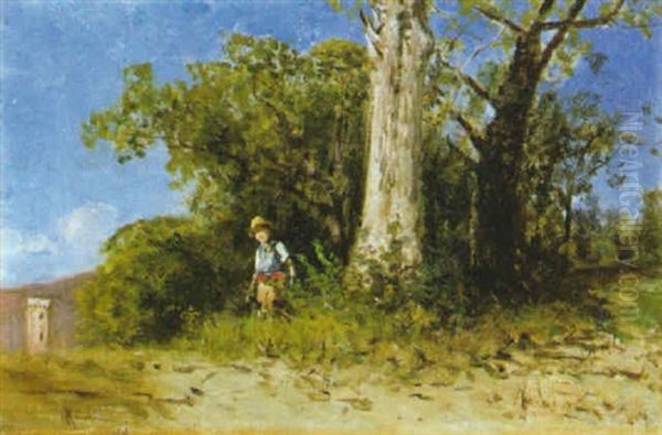 Contadino Fra Gli Alberi Oil Painting by Francesco Mancini