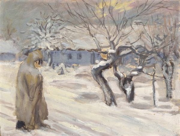 Allegory Of Winter Oil Painting by Cyril Mandel