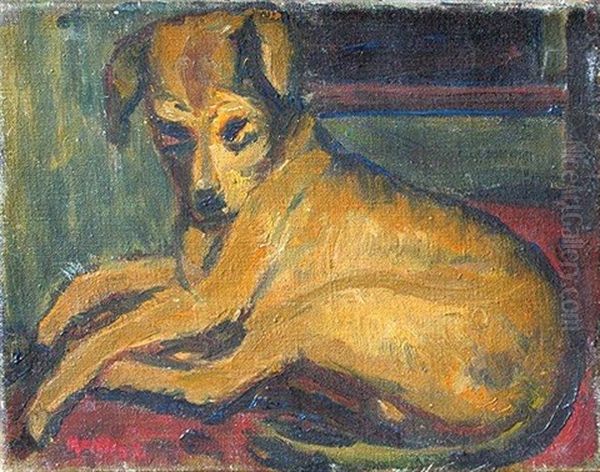 Le Chien Oil Painting by Efraim (Mandel) Mandelbaum