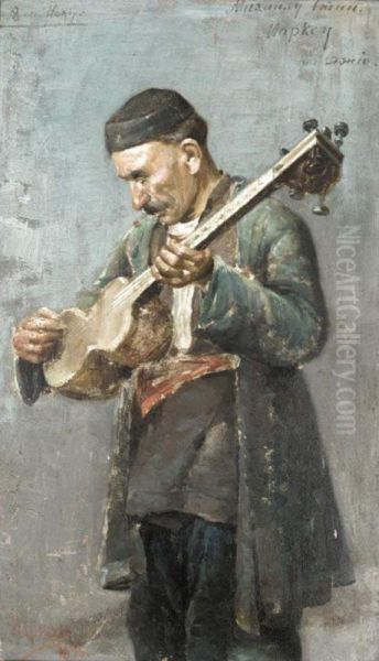 The Georgian Musician Oil Painting by Beridze