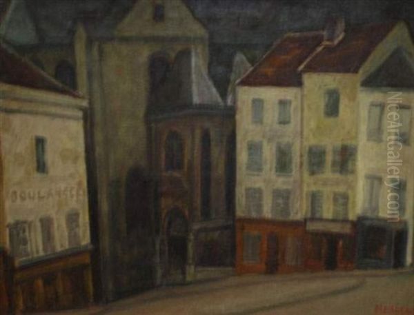 Vue De Paris Oil Painting by Efraim (Mandel) Mandelbaum