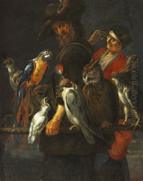 The Falconer Oil Painting by Karel van Mander III