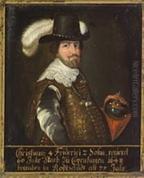 Portrait Of Christian Iv Oil Painting by Karel van Mander III