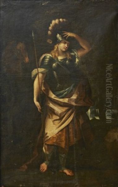 Pallas Athena I Ett Landskap Oil Painting by Karel van Mander III