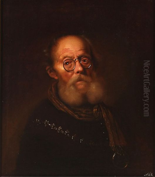 An Old Man Wearing Spectacles. An Allegorical Representation Of The Sight (or Workshop, 17th C.) by Karel van Mander III