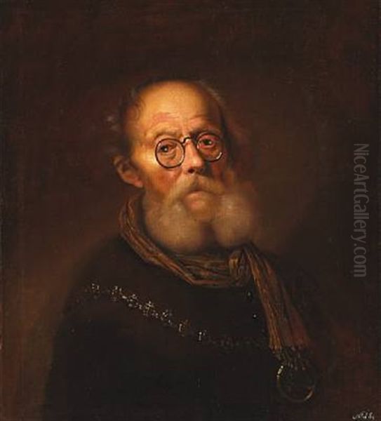 An Old Man Wearing Spectacles. An Allegorical Representation Of The Sight (collab. W/ Workshop) by Karel van Mander III