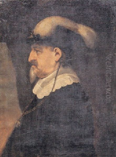 Christian Iv Set I Profil Oil Painting by Karel van Mander III