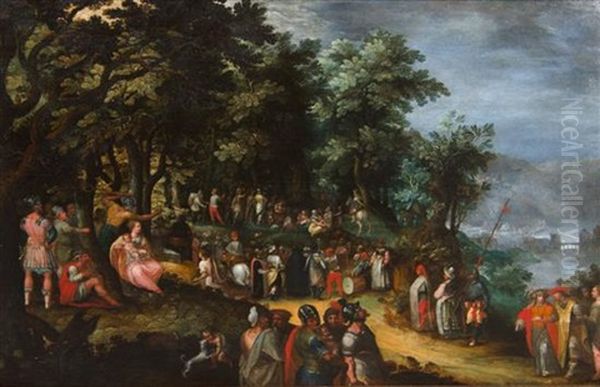 Saint John The Baptist Preaching To A Multitude Oil Painting by Karel van Mander the Elder