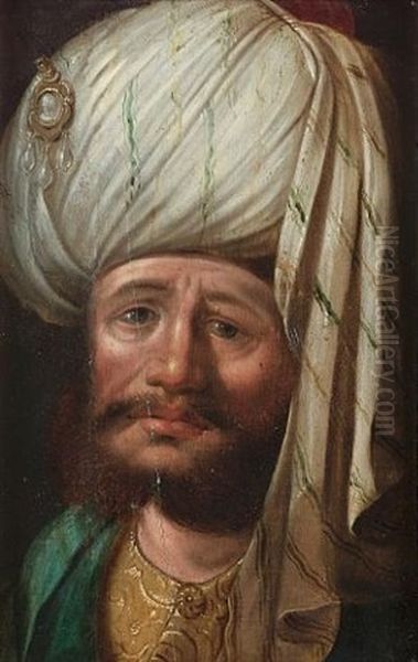 Portrait Of A Gentleman Wearing A Turban Oil Painting by Karel van Mander the Elder