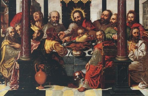 The Last Supper Oil Painting by Karel van Mander the Elder