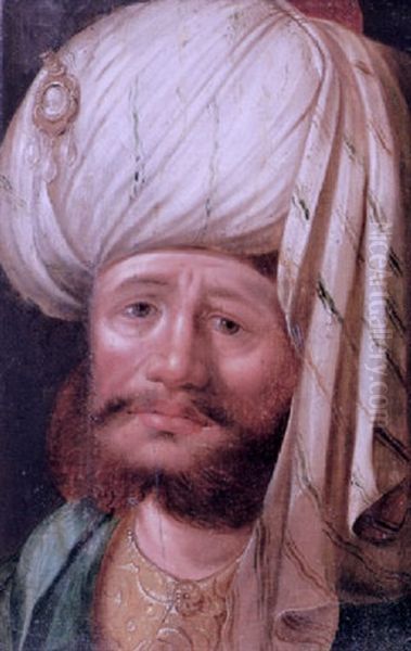 A Bearded Man Wearing A Turban Oil Painting by Karel van Mander the Elder