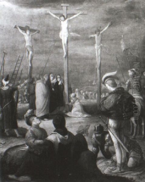 The Crucifixion With The Soldier Casting Lots Oil Painting by Karel van Mander the Elder