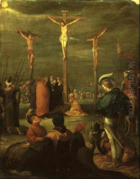 The Crucifixion With The Soldier Casting Lots Oil Painting by Karel van Mander the Elder