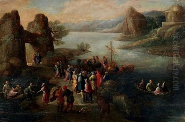 Le Christ Prechant Au Lac De Gethsemani Oil Painting by Karel van Mander the Younger